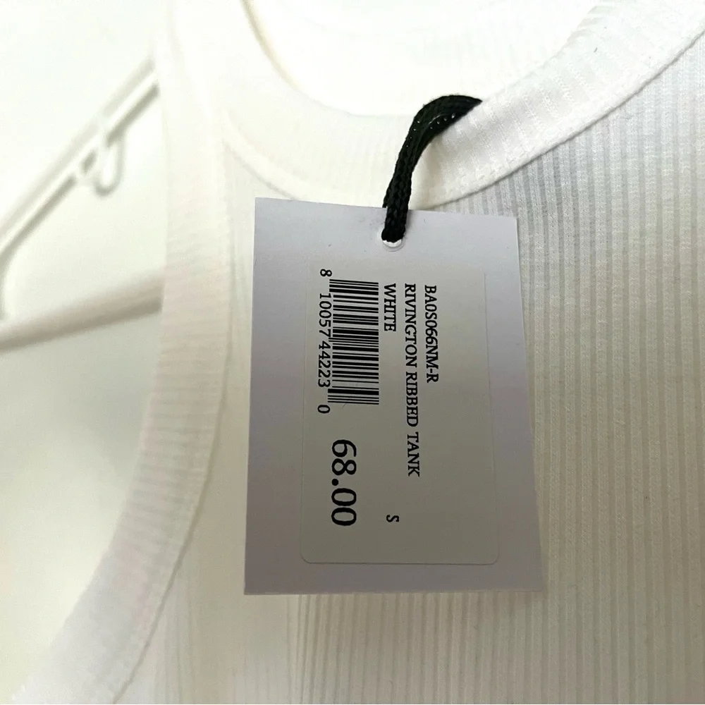 WSLY by Bandier Ribbed White Tank Top size S NWT gym/athleisure - Picture 3 of 11